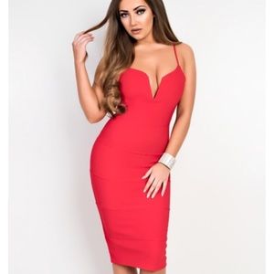 Red Sexy Fitted Dress from Krush